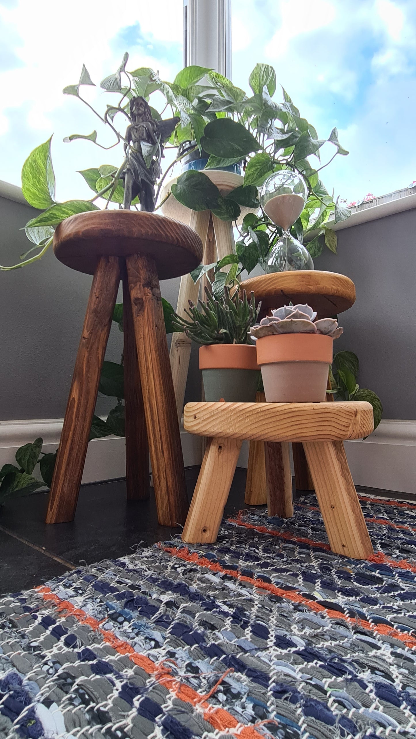 Reclaimed Scaffold Board Plant Stool