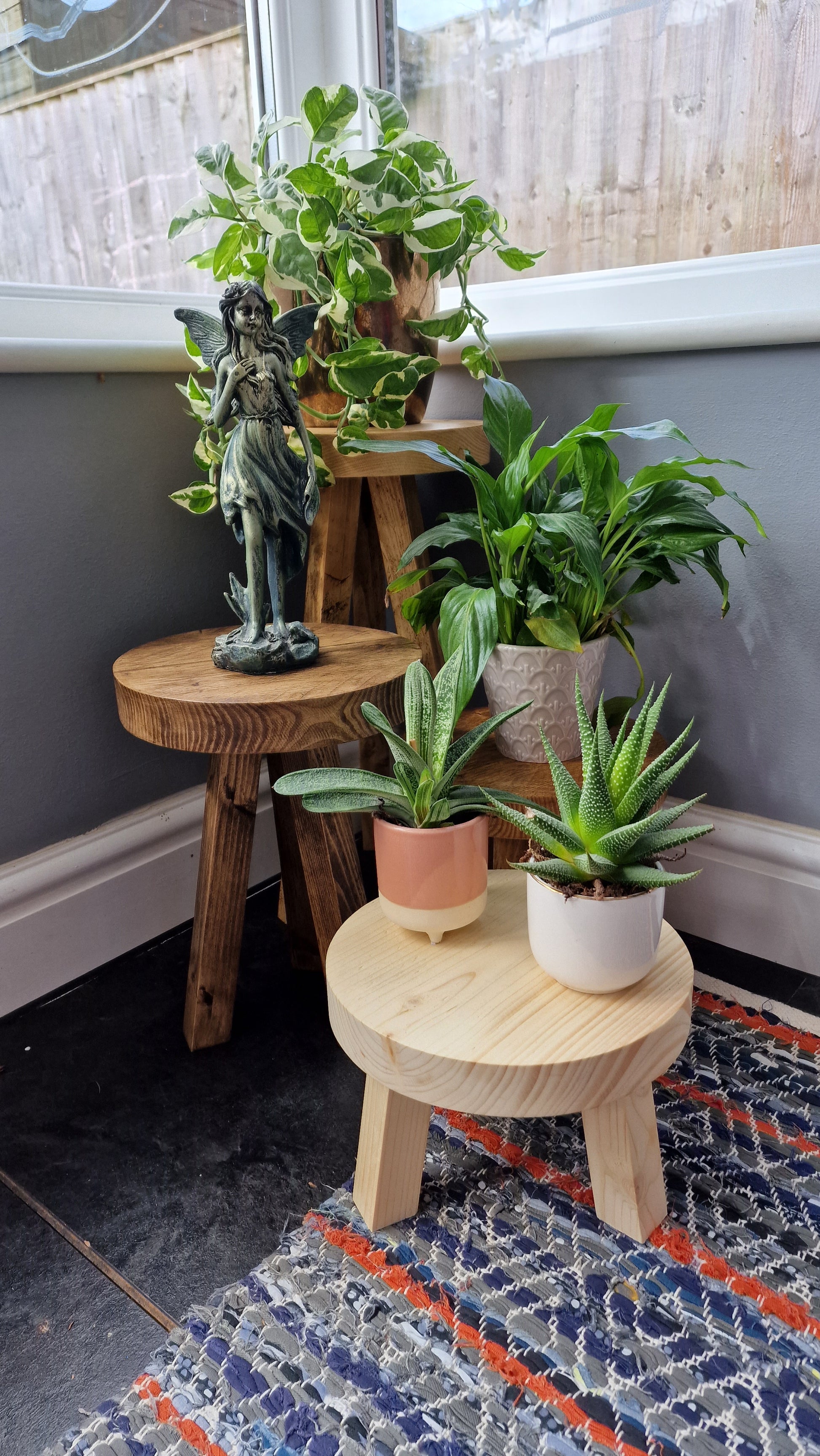 plant pot stool Handmade Scaffold Board Plant Pot Stand