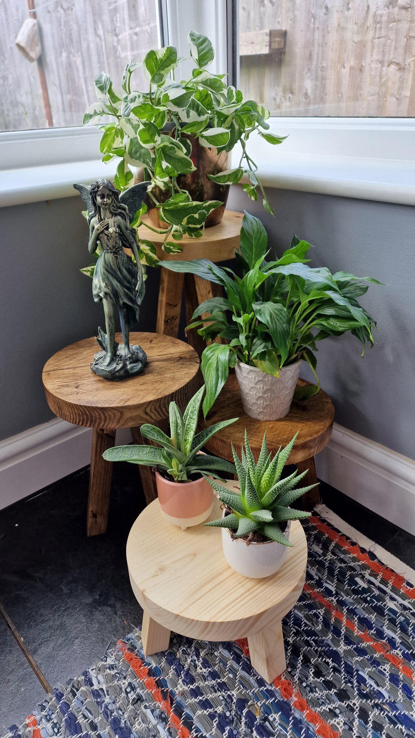 Handmade Scaffold Board Plant Pot Stand - Plant Stool