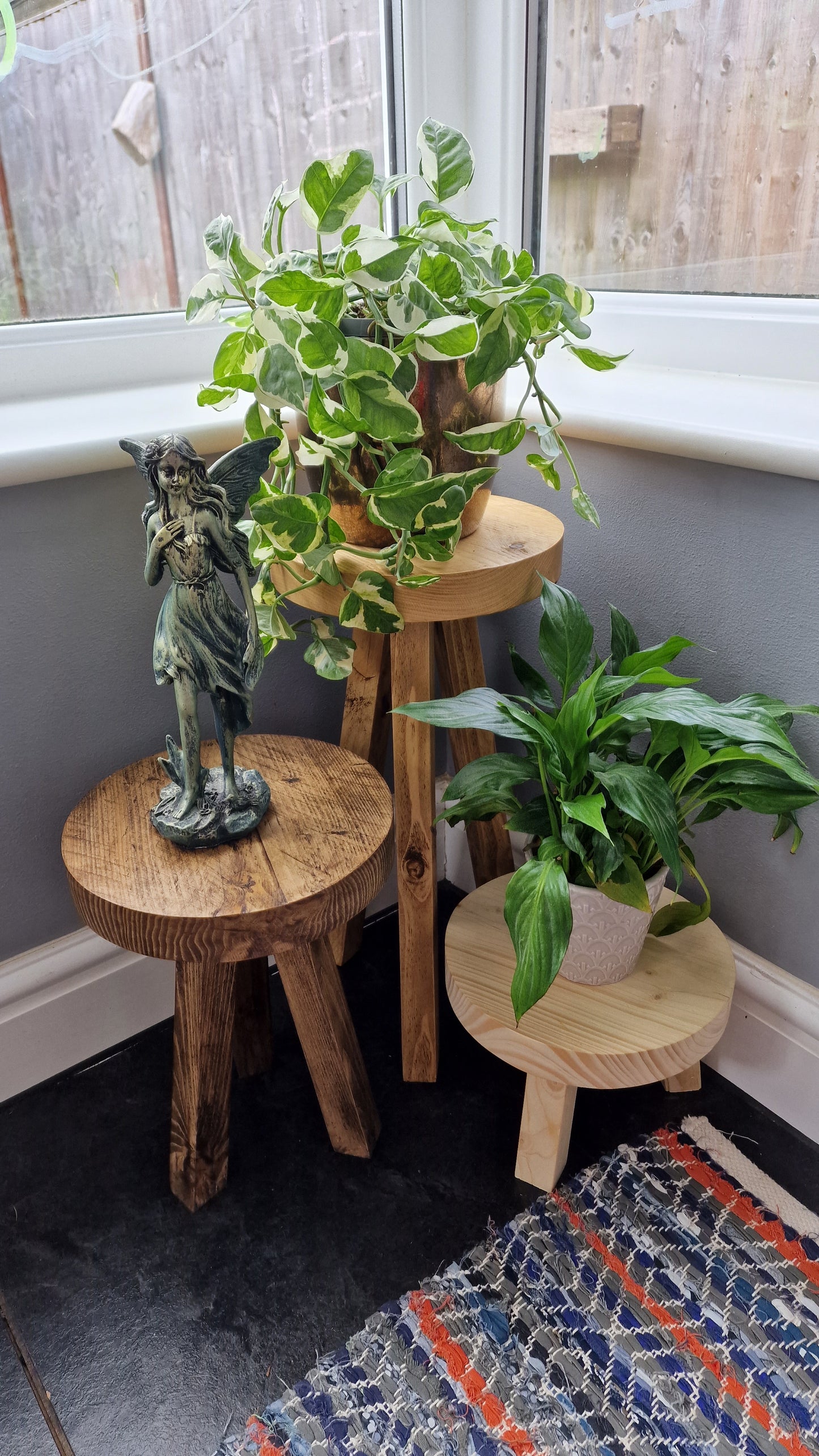 Handmade Scaffold Board Plant Pot Stand - Plant Stool