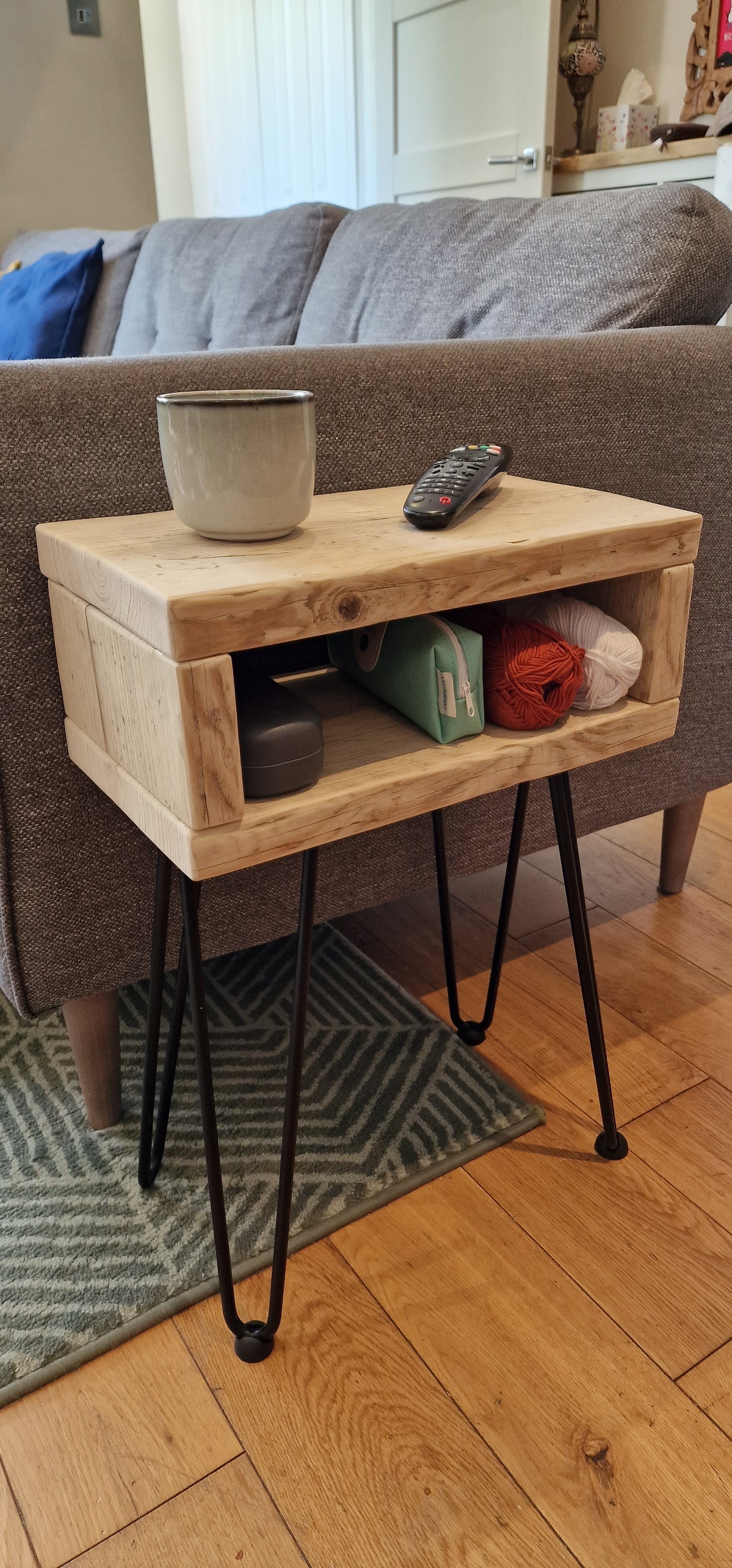 Nightstand - Reclaimed Scaffold Board Nightstand - Bedside Table - Side/Sofa End Table