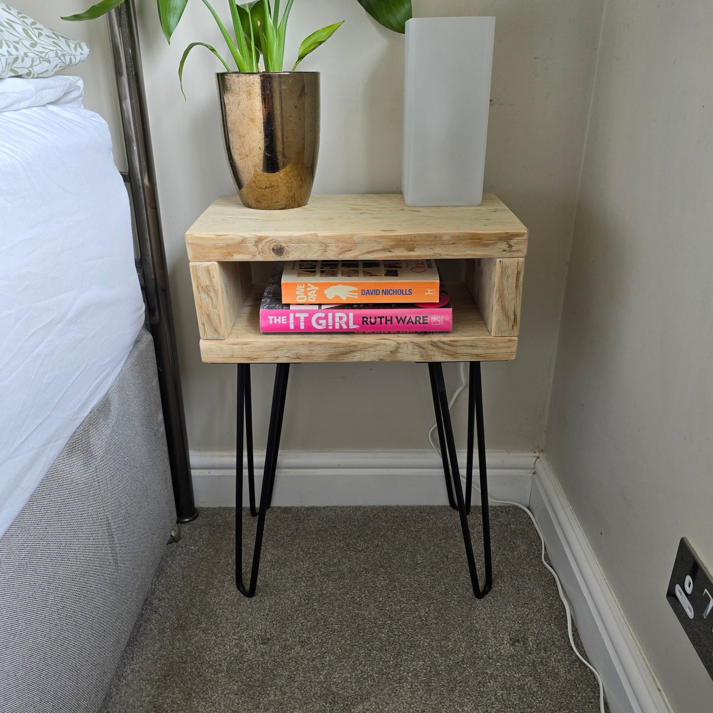 Nightstand - Reclaimed Scaffold Board Nightstand - Bedside Table - Side/Sofa End Table