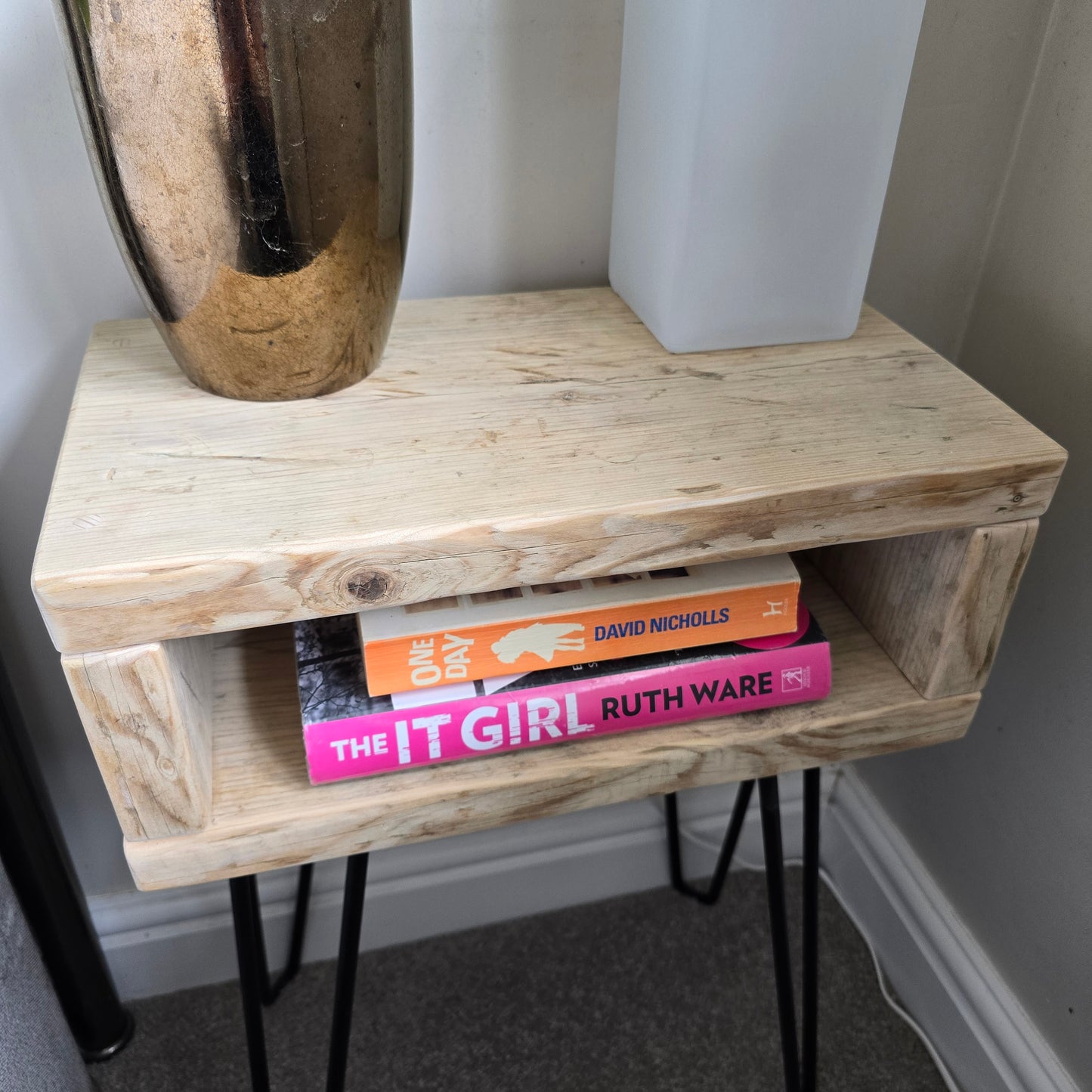 Nightstand - Reclaimed Scaffold Board Nightstand - Bedside Table - Side/Sofa End Table