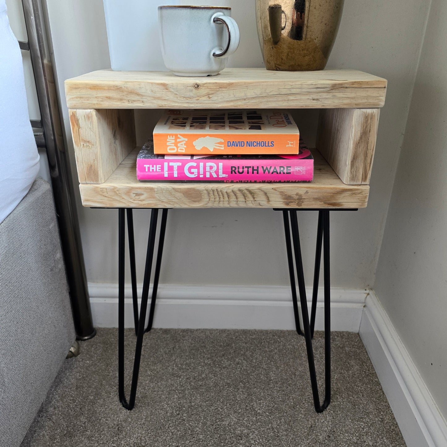 Nightstand - Reclaimed Scaffold Board Nightstand - Bedside Table - Side/Sofa End Table