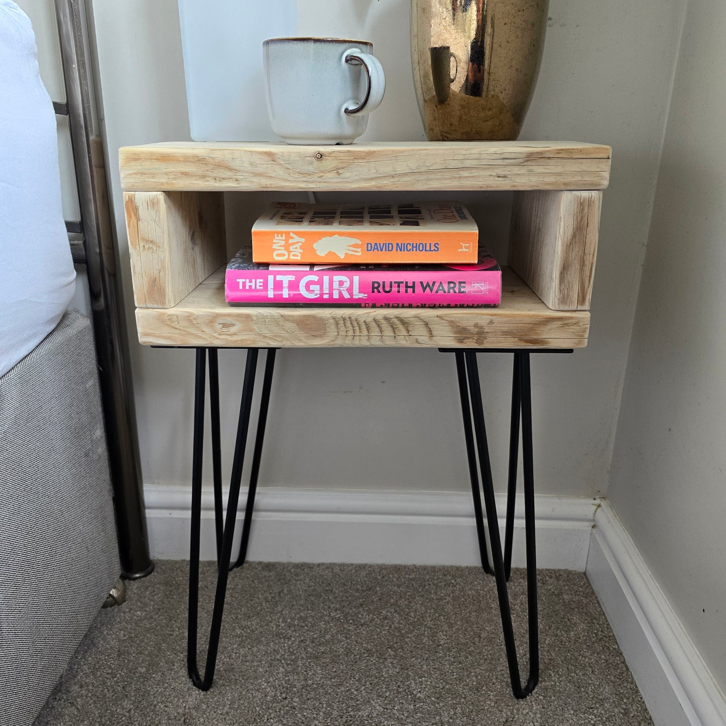 Nightstand - Reclaimed Scaffold Board Nightstand - Bedside Table - Side/Sofa End Table