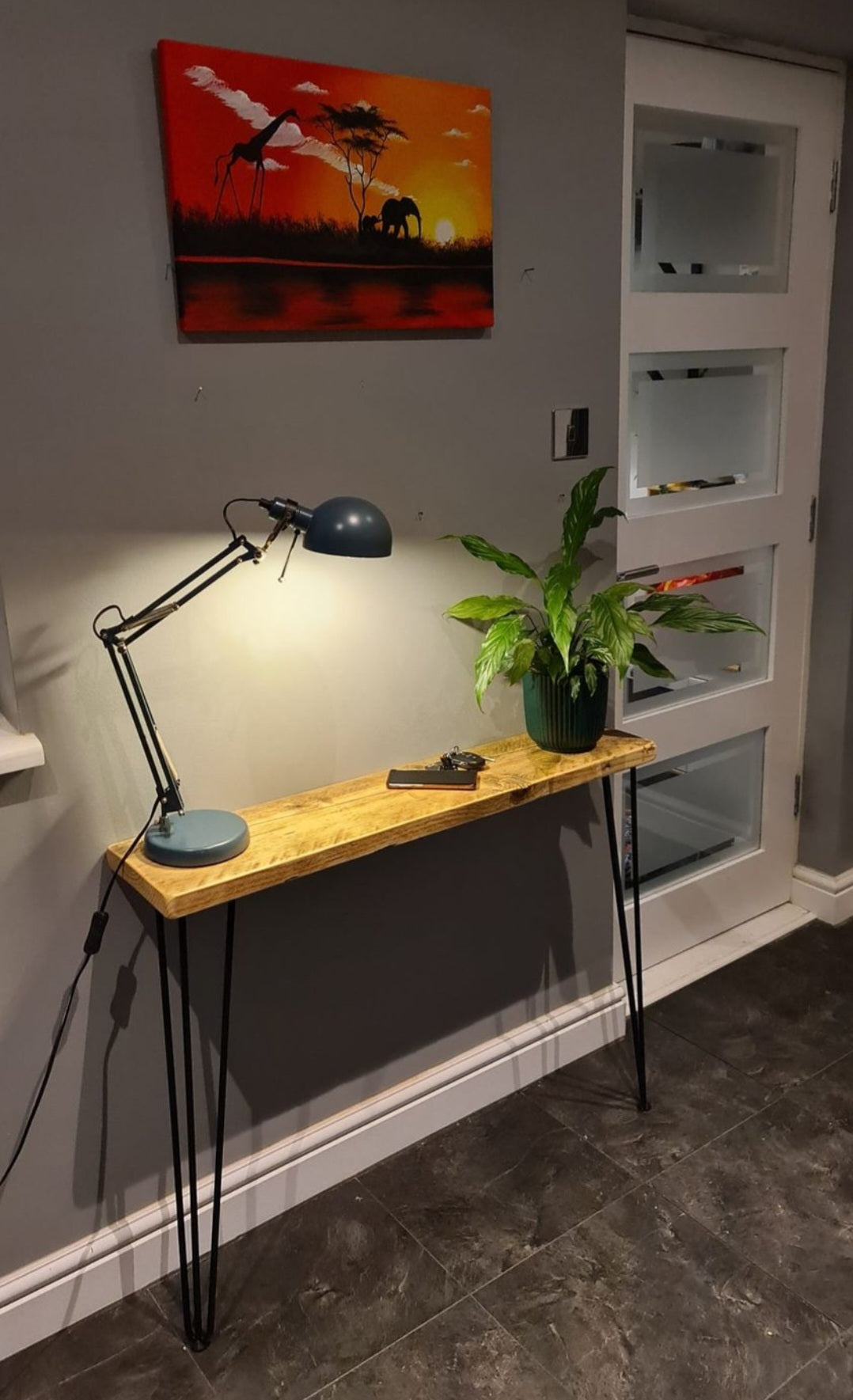 Reclaimed Scaffold Board Console Table - Entryway Table