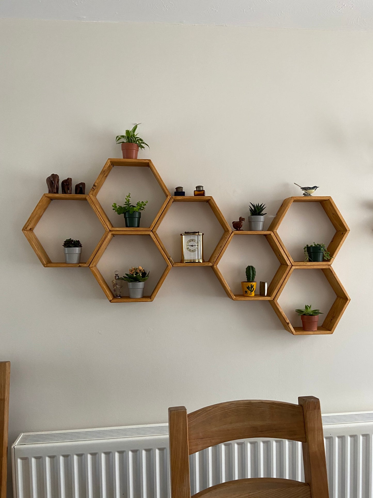 Hexagon Shelves - Hexagon Shelf - Reclaimed Wood Shelf - Honeycomb Shelf